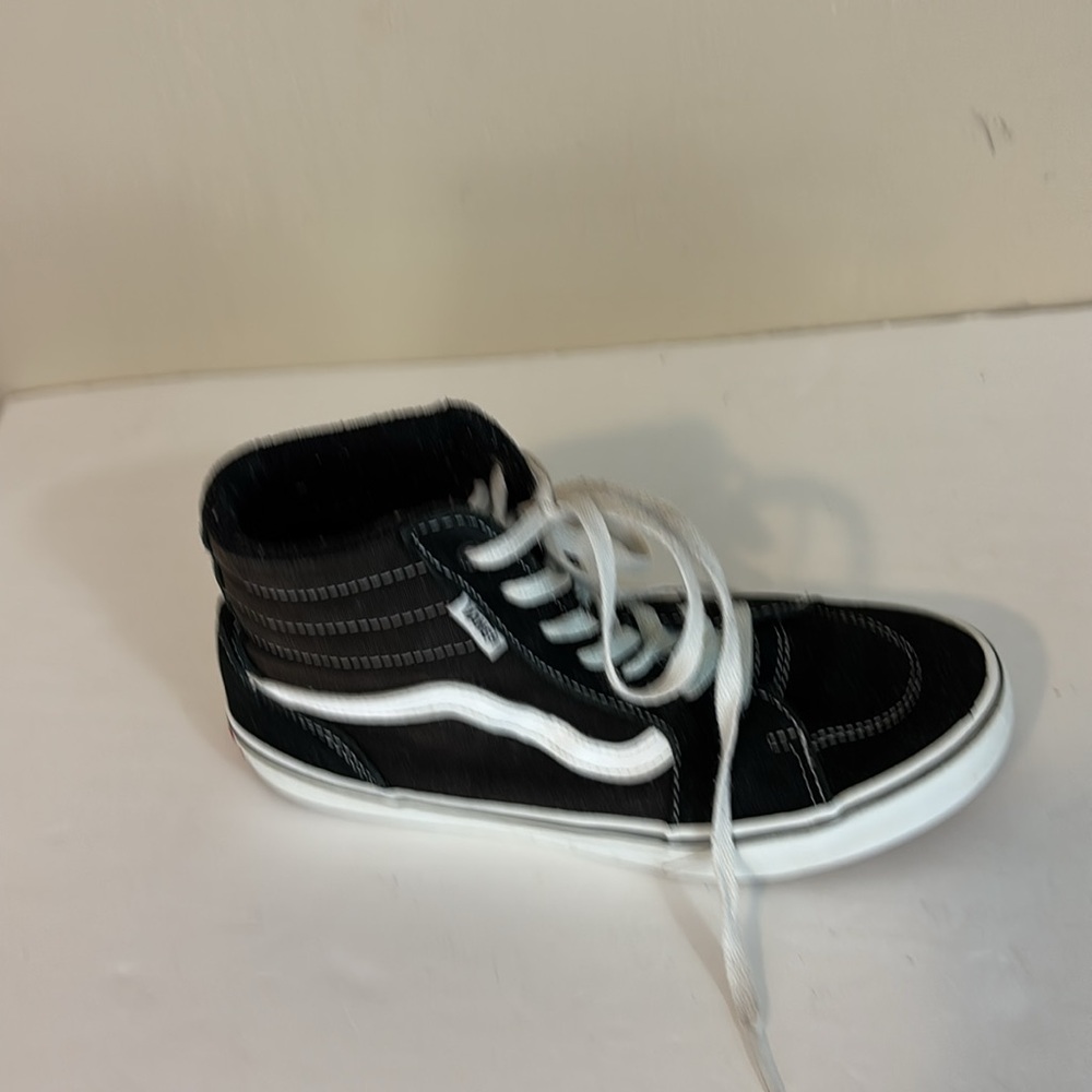 Vans Black Sk-8 Hightop Tennis Shoes Suede and Canvas Size Y5